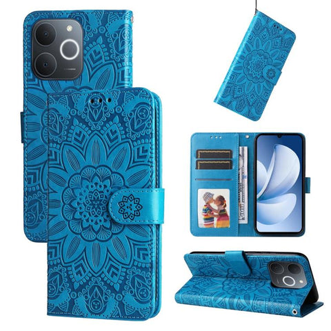 Embossed Sunflower Leather Phone Case, For Realme P4R 5G / P4x 4G / C100 4G / C100i, For Realme 16 Pro+ 5G, For Realme 16 Pro 5G, For Realme P4x 5G, For Realme 15x 5G India / Realme C85 5G, For Realme C85 Pro 4G, For Realme 15T 5G                      ...