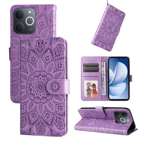 Embossed Sunflower Leather Phone Case, For Realme P4R 5G / P4x 4G / C100 4G / C100i, For Realme 16 Pro+ 5G, For Realme 16 Pro 5G, For Realme P4x 5G, For Realme 15x 5G India / Realme C85 5G, For Realme C85 Pro 4G, For Realme 15T 5G                      ...