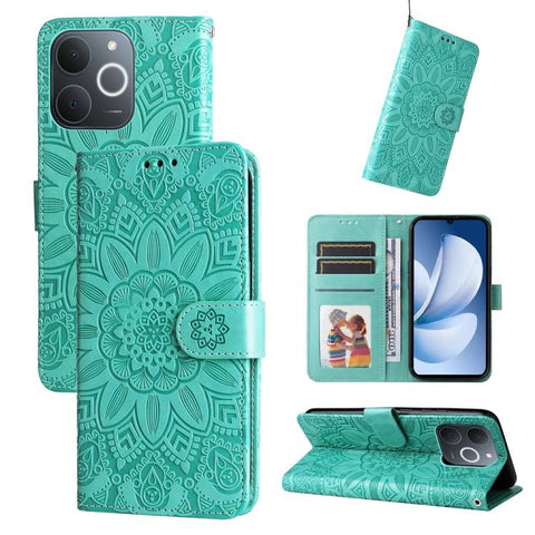 Embossed Sunflower Leather Phone Case, For Realme P4R 5G / P4x 4G / C100 4G / C100i, For Realme 16 Pro+ 5G, For Realme 16 Pro 5G, For Realme P4x 5G, For Realme 15x 5G India / Realme C85 5G, For Realme C85 Pro 4G, For Realme 15T 5G                      ...