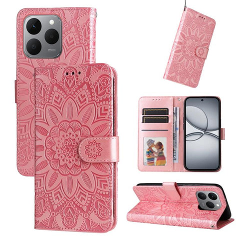 Embossed Sunflower Leather Phone Case, For Realme P4R 5G / P4x 4G / C100 4G / C100i, For Realme 16 Pro+ 5G, For Realme 16 Pro 5G, For Realme P4x 5G, For Realme 15x 5G India / Realme C85 5G, For Realme C85 Pro 4G, For Realme 15T 5G                      ...