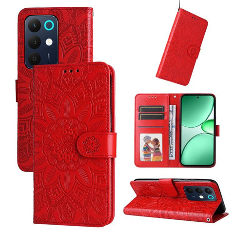 Embossed Sunflower Leather Phone Case, For Realme P4R 5G / P4x 4G / C100 4G / C100i, For Realme 16 Pro+ 5G, For Realme 16 Pro 5G, For Realme P4x 5G, For Realme 15x 5G India / Realme C85 5G, For Realme C85 Pro 4G, For Realme 15T 5G                      ...