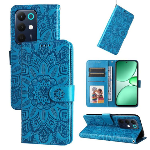 Embossed Sunflower Leather Phone Case, For Realme P4R 5G / P4x 4G / C100 4G / C100i, For Realme 16 Pro+ 5G, For Realme 16 Pro 5G, For Realme P4x 5G, For Realme 15x 5G India / Realme C85 5G, For Realme C85 Pro 4G, For Realme 15T 5G                      ...