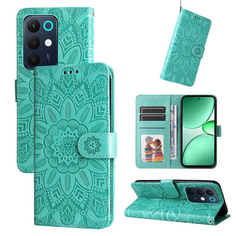 Embossed Sunflower Leather Phone Case, For Realme P4R 5G / P4x 4G / C100 4G / C100i, For Realme 16 Pro+ 5G, For Realme 16 Pro 5G, For Realme P4x 5G, For Realme 15x 5G India / Realme C85 5G, For Realme C85 Pro 4G, For Realme 15T 5G                      ...