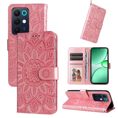 Embossed Sunflower Leather Phone Case, For Realme P4R 5G / P4x 4G / C100 4G / C100i, For Realme 16 Pro+ 5G, For Realme 16 Pro 5G, For Realme P4x 5G, For Realme 15x 5G India / Realme C85 5G, For Realme C85 Pro 4G, For Realme 15T 5G                      ...