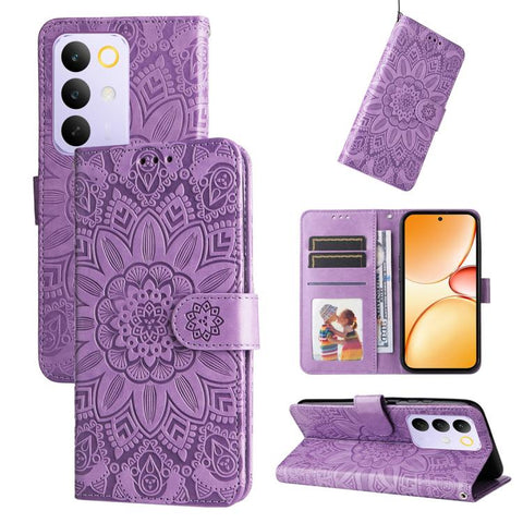 Embossed Sunflower Leather Phone Case, For Realme P4R 5G / P4x 4G / C100 4G / C100i, For Realme 16 Pro+ 5G, For Realme 16 Pro 5G, For Realme P4x 5G, For Realme 15x 5G India / Realme C85 5G, For Realme C85 Pro 4G, For Realme 15T 5G                      ...