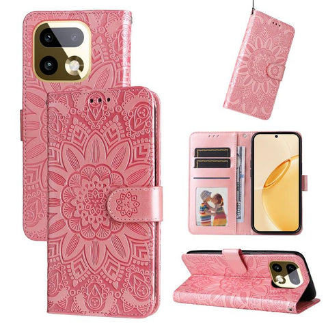 Embossed Sunflower Leather Phone Case, For Realme P4R 5G / P4x 4G / C100 4G / C100i, For Realme 16 Pro+ 5G, For Realme 16 Pro 5G, For Realme P4x 5G, For Realme 15x 5G India / Realme C85 5G, For Realme C85 Pro 4G, For Realme 15T 5G                      ...