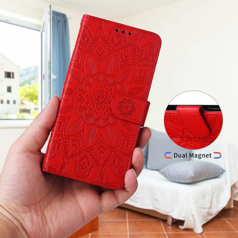 Embossed Sunflower Leather Phone Case, For Realme P4R 5G / P4x 4G / C100 4G / C100i, For Realme 16 Pro+ 5G, For Realme 16 Pro 5G, For Realme P4x 5G, For Realme 15x 5G India / Realme C85 5G, For Realme C85 Pro 4G, For Realme 15T 5G                      ...