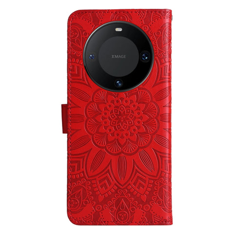 Embossed Sunflower Leather Phone Case, For Huawei Mate 60 Pro, For Huawei nova 11 Pro, For Huawei nova 11