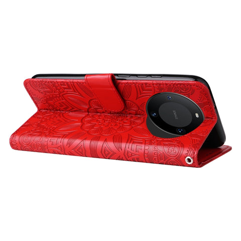 Embossed Sunflower Leather Phone Case, For Huawei Mate 60 Pro, For Huawei nova 11 Pro, For Huawei nova 11