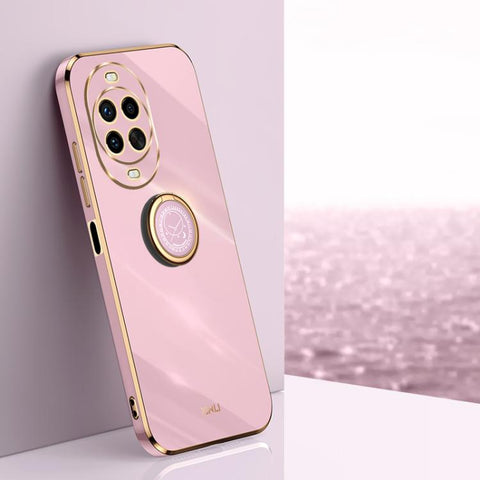 XINLI Straight Edge 6D Electroplate TPU Phone Case with Ring Holder, For Huawei Nova 14 Ultra, For Huawei Nova 14 Pro, For Huawei Nova 14, For Huawei Enjoy 80, For Huawei Mate 70 Pro / 70 Pro+, For Huawei Mate 70