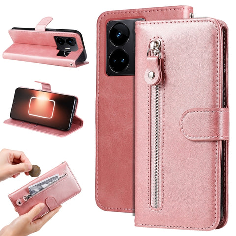 Fashion Calf Texture Zipper Leather Phone Case, For Realme C65 4G, For Realme C55, For Realme GT Neo 5 5G / GT3