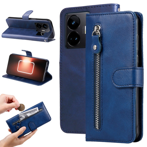 Fashion Calf Texture Zipper Leather Phone Case, For Realme C65 4G, For Realme C55, For Realme GT Neo 5 5G / GT3