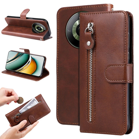 Fashion Calf Texture Zipper Leather Phone Case, For Realme 12 5G, For Realme 12+, For Realme 12 Pro+, For Realme C67 4G Global, For Realme C67 5G / 11 5G Taiwan Version, For Realme 11 4G Global, For Realme C53 / Narzo N53, For Realme 11                ...