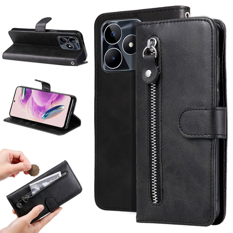 Fashion Calf Texture Zipper Leather Phone Case, For Realme 12 5G, For Realme 12+, For Realme 12 Pro+, For Realme C67 4G Global, For Realme C67 5G / 11 5G Taiwan Version, For Realme 11 4G Global, For Realme C53 / Narzo N53, For Realme 11                ...