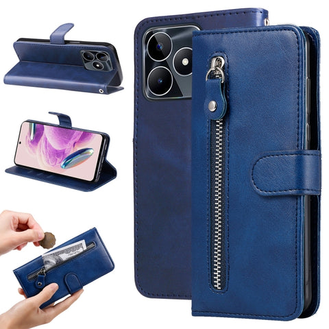 Fashion Calf Texture Zipper Leather Phone Case, For Realme 12 5G, For Realme 12+, For Realme 12 Pro+, For Realme C67 4G Global, For Realme C67 5G / 11 5G Taiwan Version, For Realme 11 4G Global, For Realme C53 / Narzo N53, For Realme 11                ...