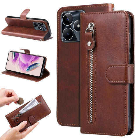 Fashion Calf Texture Zipper Leather Phone Case, For Realme 12 5G, For Realme 12+, For Realme 12 Pro+, For Realme C67 4G Global, For Realme C67 5G / 11 5G Taiwan Version, For Realme 11 4G Global, For Realme C53 / Narzo N53, For Realme 11                ...