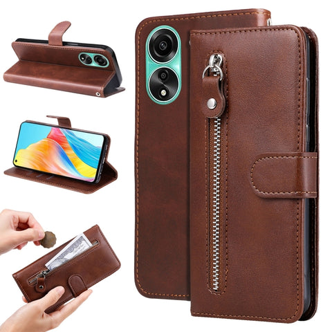 Fashion Calf Texture Zipper Leather Phone Case, For OPPO A38 4G / A18 4G Global, For OPPO A58 4G, For OPPO Reno10 5G / Reno10 Pro 5G Global, For OPPO A78 4G, For OPPO Find X8 Pro, For OPPO A79 5G