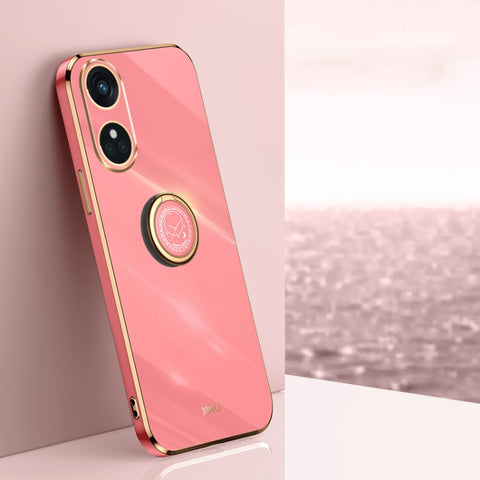 XINLI Straight Edge 6D Electroplate TPU Phone Case with Ring Holder, For OPPO A2 5G, For OPPO Find X6, For OPPO A2X, For OPPO Find X6 Pro, For OPPO Reno8 T 4G