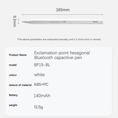 BP19-BL Type-C Universal Magnetic Hexagon Bluetooth Stylus Pen, BP19-BL