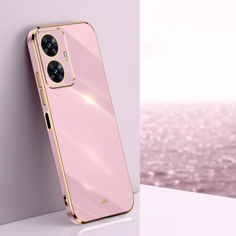 XINLI Straight 6D Plating Gold Edge TPU Phone Case, For Realme GT Neo5 SE, For Realme C55