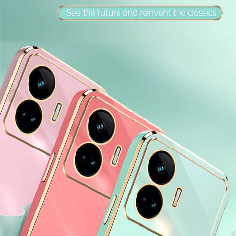 XINLI Straight 6D Plating Gold Edge TPU Phone Case, For Realme GT Neo5 SE, For Realme C55