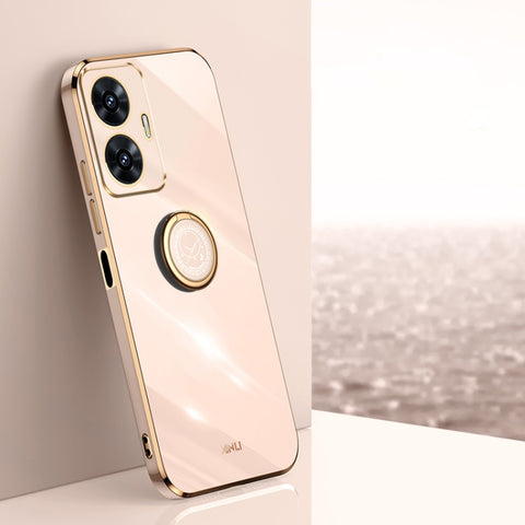 XINLI Straight Edge 6D Electroplate TPU Phone Case with Ring Holder, For Realme 11 5G, For Realme C53 2023, For Realme 11 Pro+ 5G, For Realme GT Neo5 SE, For Realme C55