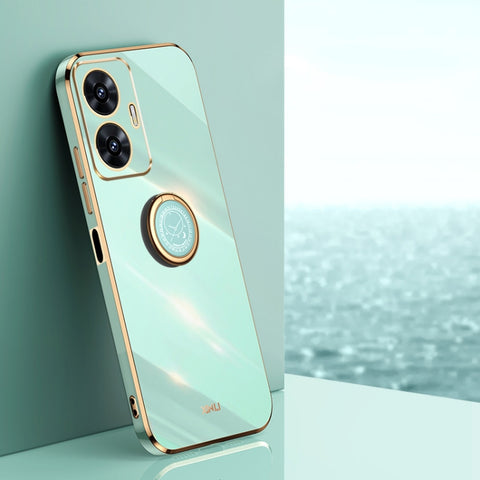 XINLI Straight Edge 6D Electroplate TPU Phone Case with Ring Holder, For Realme 11 5G, For Realme C53 2023, For Realme 11 Pro+ 5G, For Realme GT Neo5 SE, For Realme C55