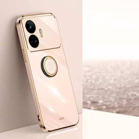 XINLI Straight Edge 6D Electroplate TPU Phone Case with Ring Holder, For Realme 11 5G, For Realme C53 2023, For Realme 11 Pro+ 5G, For Realme GT Neo5 SE, For Realme C55