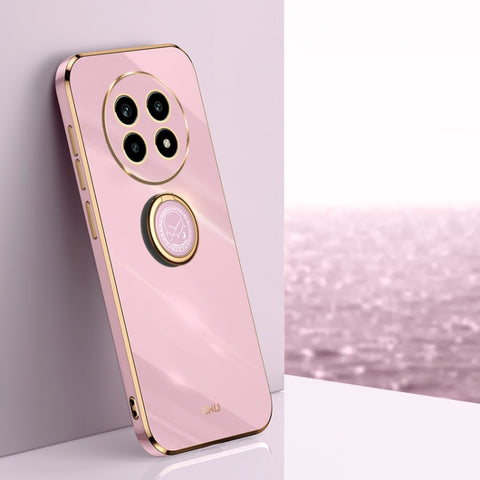 XINLI Straight Edge 6D Electroplate TPU Phone Case with Ring Holder, For Realme Neo7 SE, For Realme14 Pro+, For Realme C75, For Realme GT 7 Pro 5G, For Realme Note 60 4G, For Realme 13 Pro Global