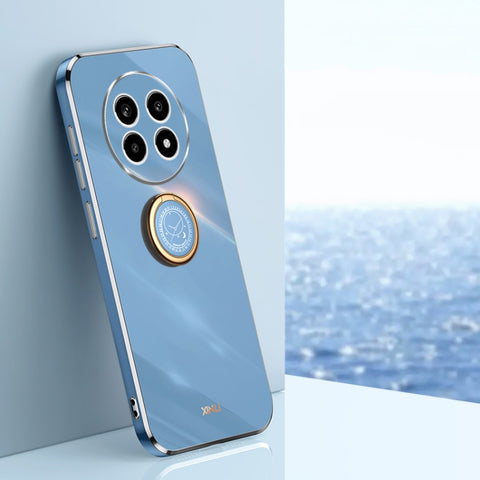 XINLI Straight Edge 6D Electroplate TPU Phone Case with Ring Holder, For Realme Neo7 SE, For Realme14 Pro+, For Realme C75, For Realme GT 7 Pro 5G, For Realme Note 60 4G, For Realme 13 Pro Global