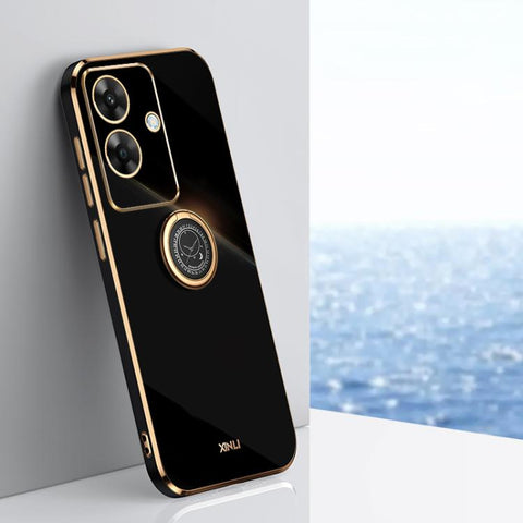 XINLI Straight Edge 6D Electroplate TPU Phone Case with Ring Holder, For Realme Neo7 SE, For Realme14 Pro+, For Realme C75, For Realme GT 7 Pro 5G, For Realme Note 60 4G, For Realme 13 Pro Global