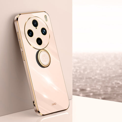 XINLI Straight Edge 6D Electroplate TPU Phone Case with Ring Holder, For vivo V40 Lite 5G, For vivo S18 Pro, For vivo S18e, For vivo X100 Pro 5G, For vivo iQOO 12 Pro 5G, For vivo iQOO 12 5G