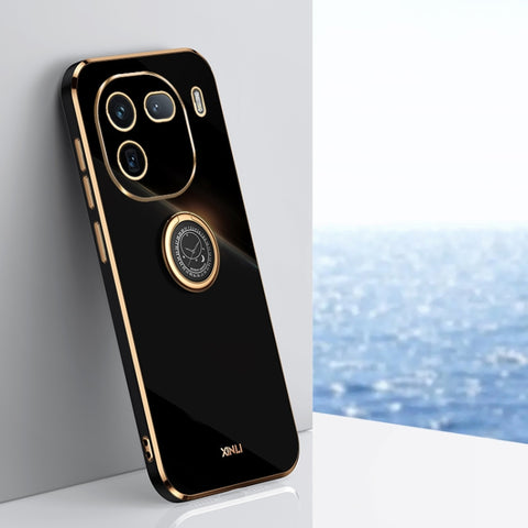 XINLI Straight Edge 6D Electroplate TPU Phone Case with Ring Holder, For vivo V40 Lite 5G, For vivo S18 Pro, For vivo S18e, For vivo X100 Pro 5G, For vivo iQOO 12 Pro 5G, For vivo iQOO 12 5G