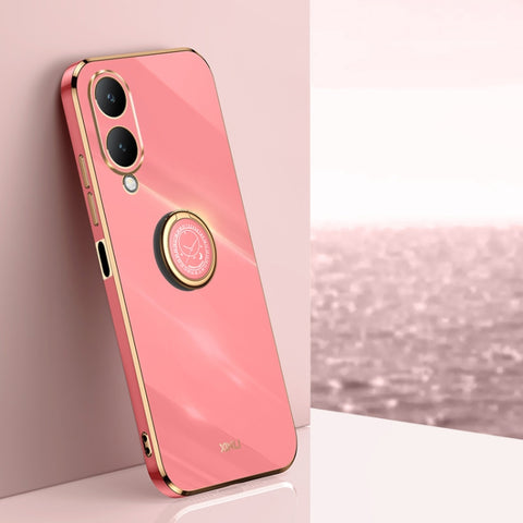 XINLI Straight Edge 6D Electroplate TPU Phone Case with Ring Holder, For vivo Y17S 4G, For vivo Y35M+, For vivo S17, For vivo S17e, For vivo Y78+, For vivo iQOO Pro