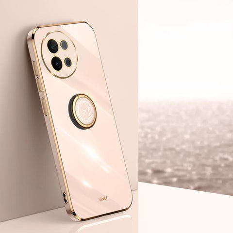 XINLI Straight Edge 6D Electroplate TPU Phone Case with Ring Holder, For vivo V40 Lite 5G, For vivo S18 Pro, For vivo S18e, For vivo X100 Pro 5G, For vivo iQOO 12 Pro 5G, For vivo iQOO 12 5G