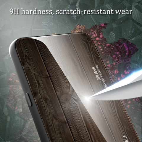 Wood Grain Glass TPU Phone Case, For Xiaomi Redmi Note 12 4G Global, For Xiaomi Redmi Note 12 Turbo