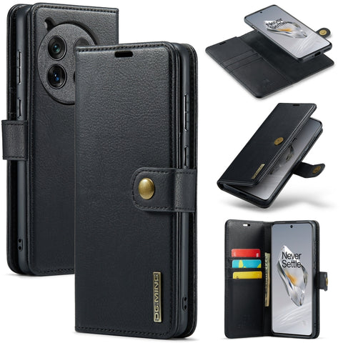 DG.MING Crazy Horse Texture Detachable Magnetic Leather Case, For OnePlus 15, For OnePlus 12, For OnePlus 11