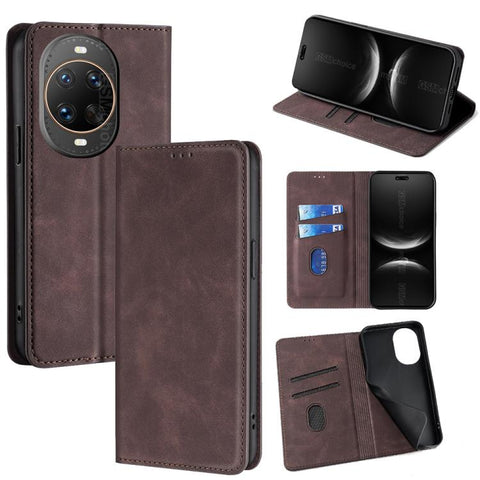 Skin Feel Magnetic Leather Phone Case, For Huawei Enjoy 90 Pro Max 5G, For Huawei Enjoy 90 Plus 5G, For Huawei nova 15 Ultra, For Huawei nova 15 Pro, For Huawei nova 15, For Huawei Mate 80 Pro Max 5G, For Huawei Mate 80 5G, For Huawei nova 14 Ultra 5G ...