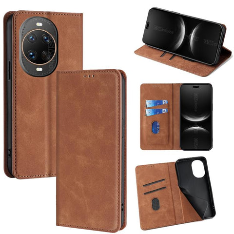 Skin Feel Magnetic Leather Phone Case, For Huawei Enjoy 90 Pro Max 5G, For Huawei Enjoy 90 Plus 5G, For Huawei nova 15 Ultra, For Huawei nova 15 Pro, For Huawei nova 15, For Huawei Mate 80 Pro Max 5G, For Huawei Mate 80 5G, For Huawei nova 14 Ultra 5G ...
