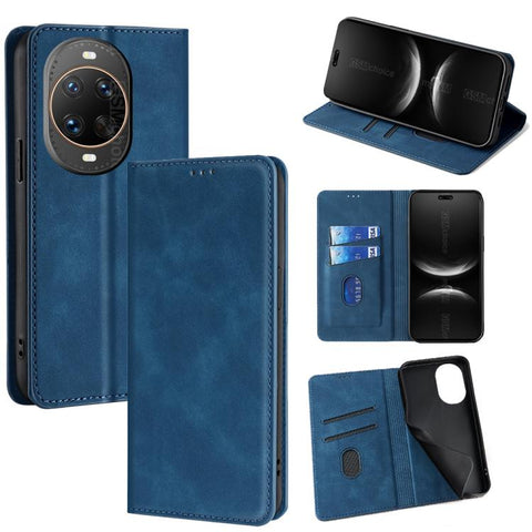 Skin Feel Magnetic Leather Phone Case, For Huawei Enjoy 90 Pro Max 5G, For Huawei Enjoy 90 Plus 5G, For Huawei nova 15 Ultra, For Huawei nova 15 Pro, For Huawei nova 15, For Huawei Mate 80 Pro Max 5G, For Huawei Mate 80 5G, For Huawei nova 14 Ultra 5G ...