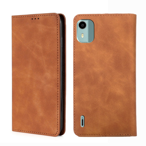 Skin Feel Magnetic Leather Phone Case, For Nokia C12, For Nokia G42 5G, For Nokia C22, For Nokia C32, For Nokia G11 Plus, For Nokia C300 4G US Version, For Nokia C110 4G, For Nokia C02 TA-1522