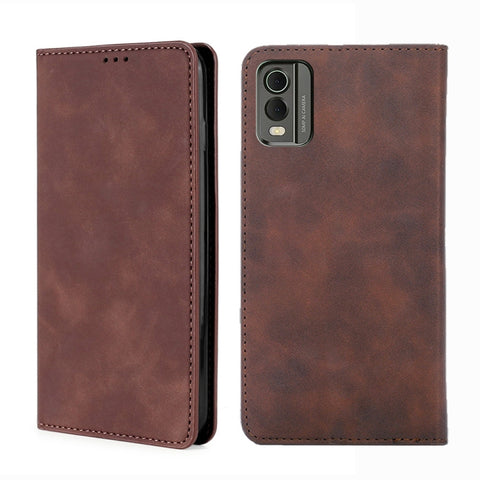 Skin Feel Magnetic Leather Phone Case, For Nokia C12, For Nokia G42 5G, For Nokia C22, For Nokia C32, For Nokia G11 Plus, For Nokia C300 4G US Version, For Nokia C110 4G, For Nokia C02 TA-1522