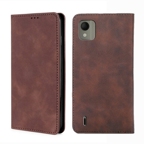 Skin Feel Magnetic Leather Phone Case, For Nokia C12, For Nokia G42 5G, For Nokia C22, For Nokia C32, For Nokia G11 Plus, For Nokia C300 4G US Version, For Nokia C110 4G, For Nokia C02 TA-1522