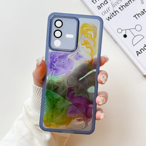 Oil Painting Electroplating TPU Phone Case, For vivo S12, For vivo S12 Pro, For vivo iQOO 11