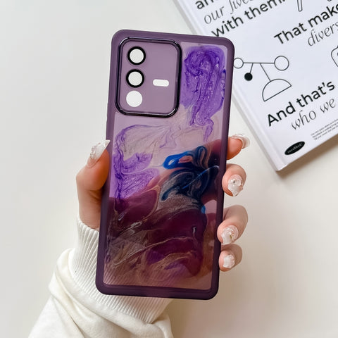 Oil Painting Electroplating TPU Phone Case, For vivo S12, For vivo S12 Pro, For vivo iQOO 11