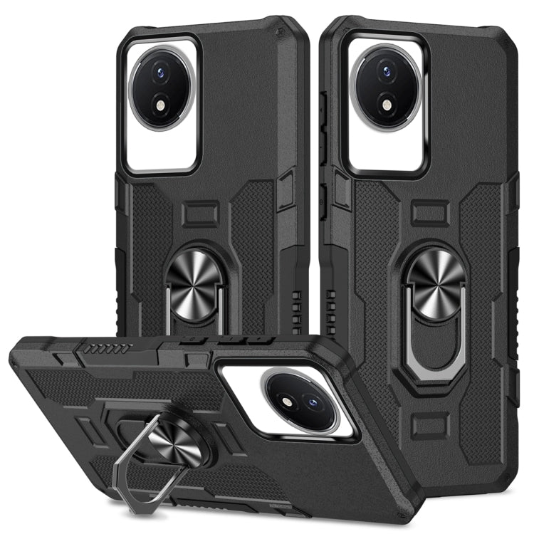 Ring Holder Armor Hybrid Phone Case, For vivo Y02, For vivo V27e, For vivo V27