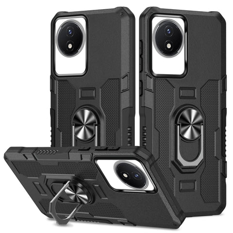 Ring Holder Armor Hybrid Phone Case, For vivo Y02, For vivo V27e, For vivo V27
