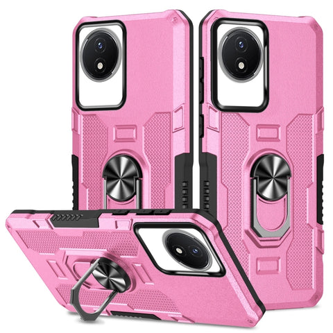 Ring Holder Armor Hybrid Phone Case, For vivo Y02, For vivo V27e, For vivo V27