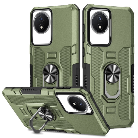Ring Holder Armor Hybrid Phone Case, For vivo Y02, For vivo V27e, For vivo V27