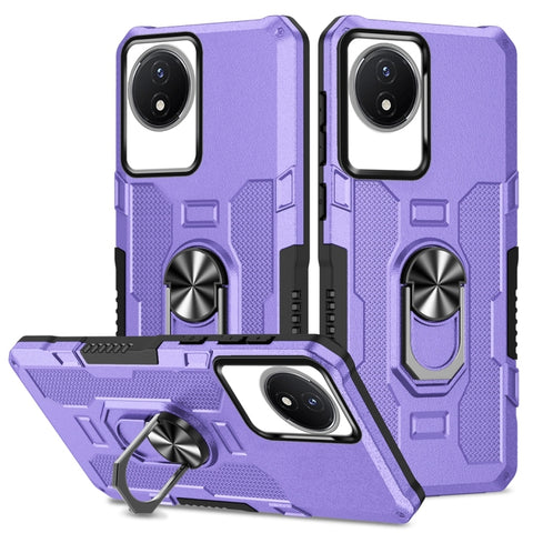 Ring Holder Armor Hybrid Phone Case, For vivo Y02, For vivo V27e, For vivo V27